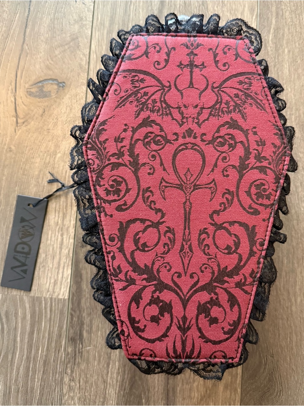 Widow DollsKill Coffin Backpack NWT Gothic Lace Ankh Vegan Leather Bag